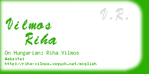 vilmos riha business card